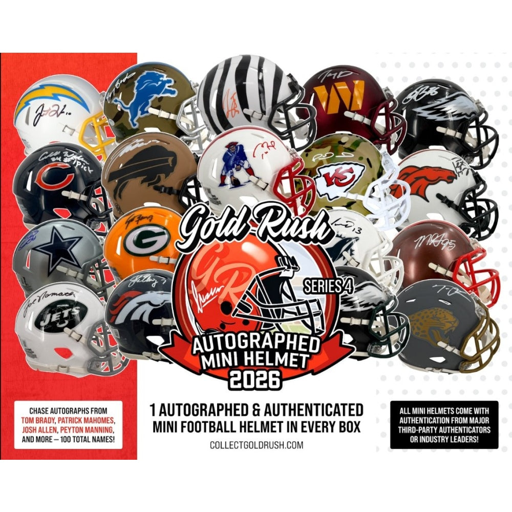 THURSDAY - 2026 Gold Rush Series 4 Autographed Mini Helmet Football Ed   Bomber Breaks