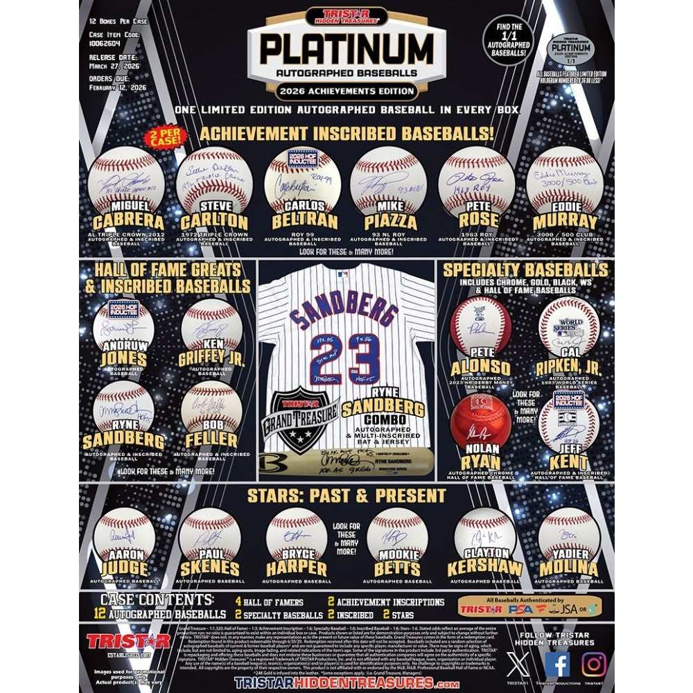 THURSDAY - 2026 Tristar Hidden Treasures Platinum Autographed