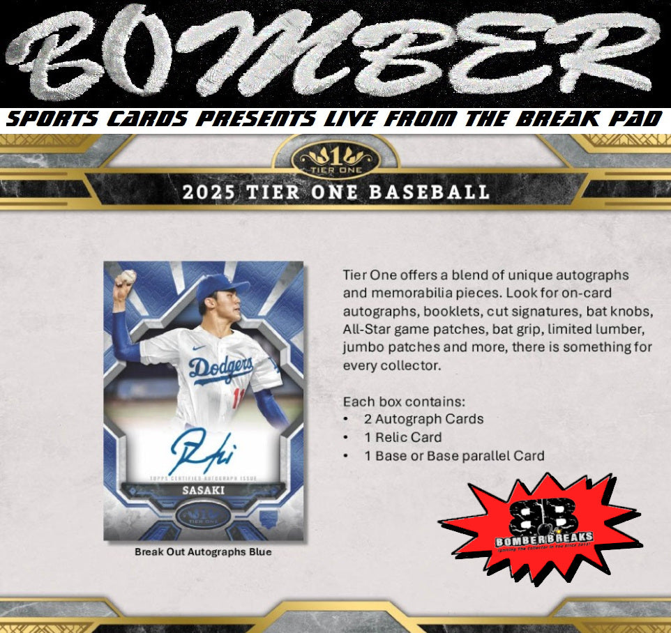 WEDNESDAY - 2025 Topps Tier One Baseball 6 Box Half Case