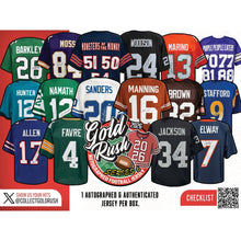 Load image into Gallery viewer, SUNDAY - 2026 Gold Rush Series 6 Autographed Football Jerseys - 6 Box Case Break - Random Team #1 - Live 10/11/26
