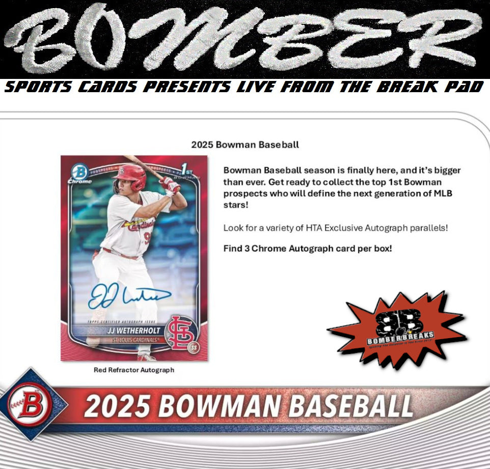 WEDNESDAY - 2025 Bowman Baseball Breaker's Delight 6 Box Case Break - Pick Your Team #10 - Live 5/7/25