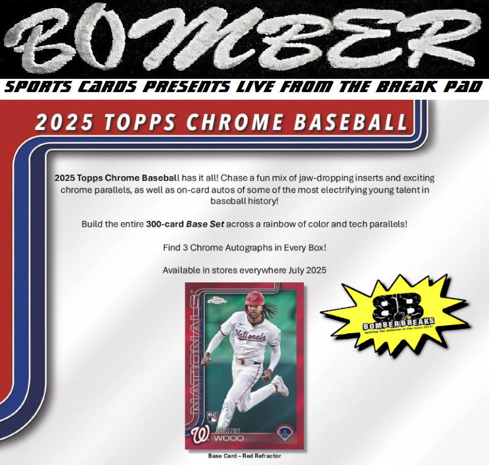 SUNDAY - 2025 Topps Chrome Baseball Jumbo 8 Box Case Break - Pick Your Team #24 - Live 8/24/25