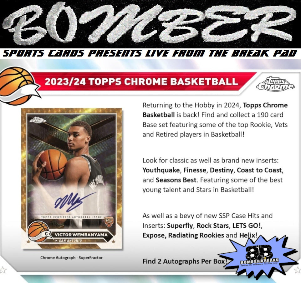 WEDNESDAY 2023/24 Topps Chrome Basketball Hobby 2 Box Break Random