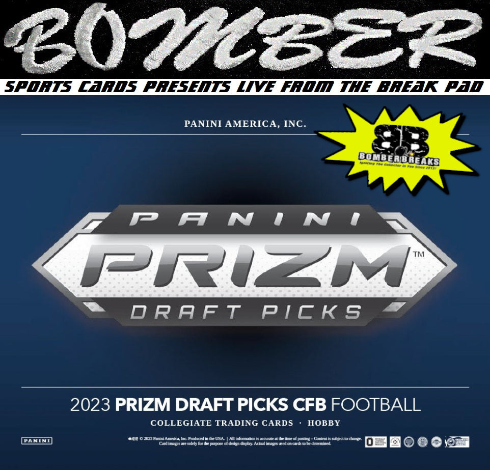 (2 Entries/$75 ADDED - WEDNESDAY BREAK CREDIT FILL BONUS ESCALATOR!*) - 2023 Panini Prizm Collegiate Draft Picks Football 8 Box Half Case Break - Random Team #1 - Live 10/4/23