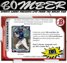 Load image into Gallery viewer, 10:50pm ET - 🚨(NOW A FILLER) - THURSDAY - 2024 Bowman Baseball Jumbo 8 Box Case Break - Pick Your Team #12 - Live 5/9/24

