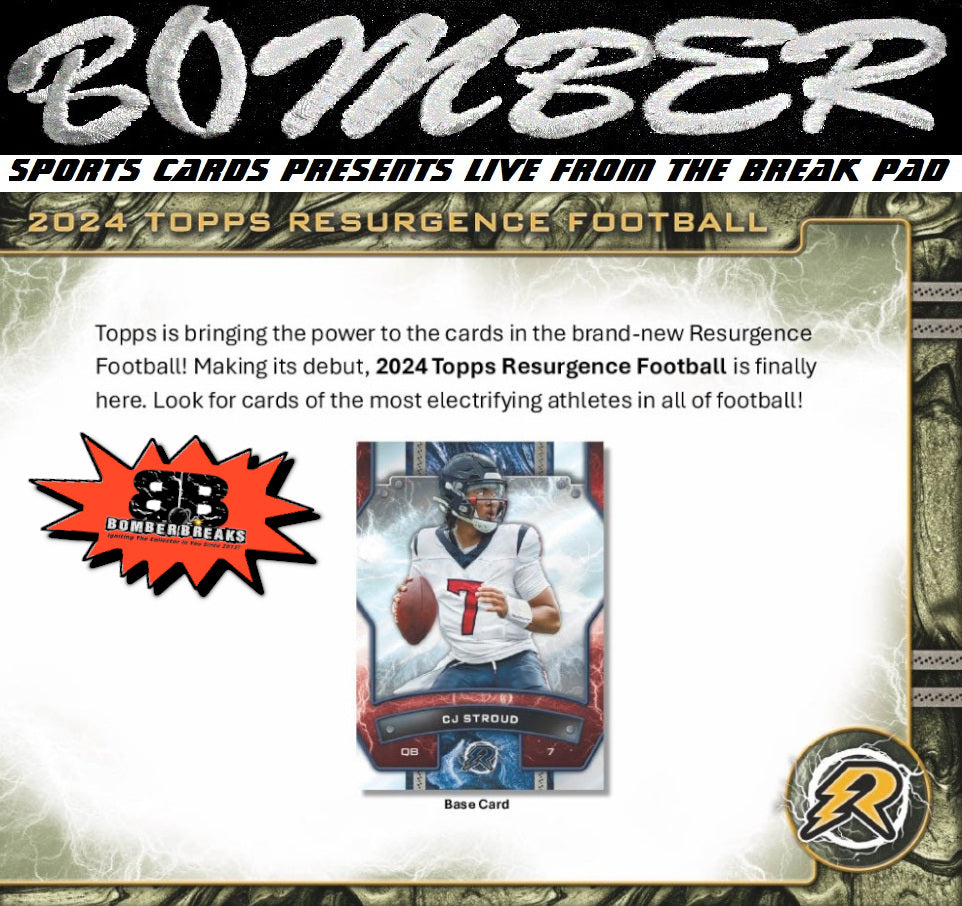🚨(NOW A FILLER) - SUNDAY - 2024 Topps Resurgence Football Hobby 6 Box Half Case Break - Pick Your Team #3 - Live 5/11/25