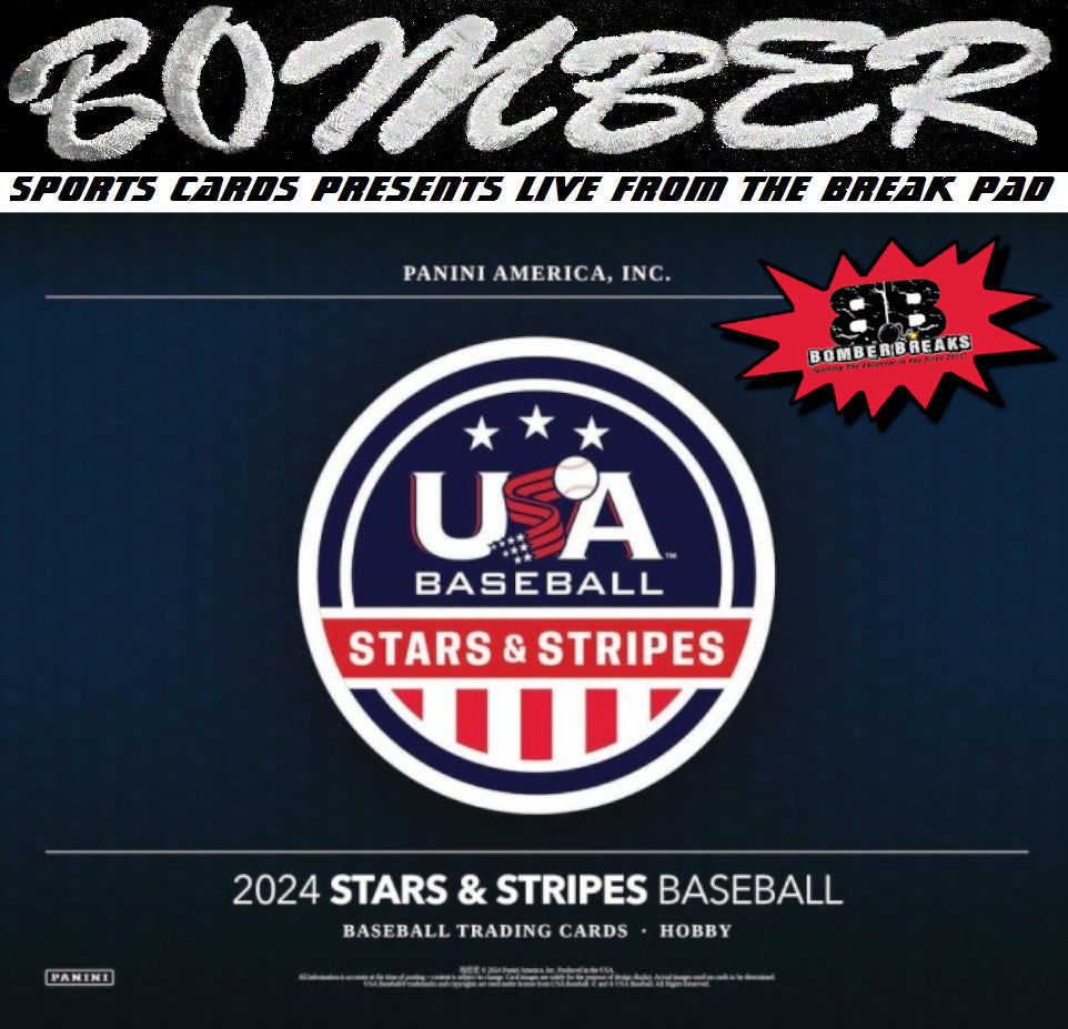 2:00pm EST - FRIDAY - 2024 Panini USA Stars & Stripes Baseball 4-Box Break - Random First Name Letter #2 (**PLUS BONUS BOX GIVEAWAY**) - Live 7/5/24