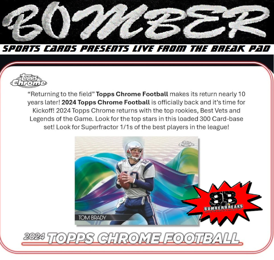 🚨(NOW A FILLER - Patriots In!!) - SUNDAY - 2024 Topps Chrome Football Breaker's Delight 10 Box Case Break - Pick Your Team #3 - Live 2/23/25