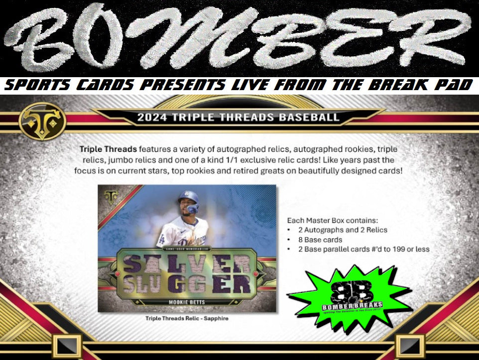 THURSDAY - 2024 Topps Triple Threads Baseball 10 Box Case Break - Pick Your Team #7 - Live 12/26/24