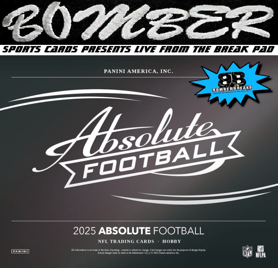 (⭐Code:  FALL20 saves 20%) - WEDNESDAY - 2025 Panini Absolute Football Hobby 6 Box Half Case Break - Pick Your Team #6 - Live 11/12/25