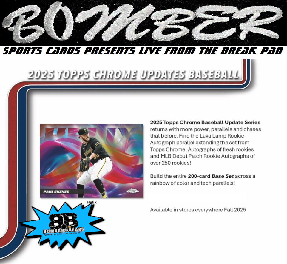 WEDNESDAY - 2025 Topps Chrome Update Series Baseball Jumbo 8 Box Case Break - Pick Your Team #9 - Live 12/10/25