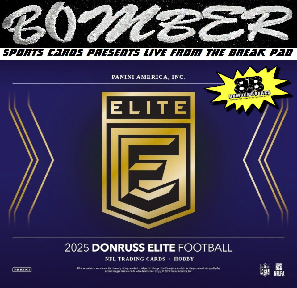 8:25pm ET - 🚨(NOW A FILLER) - SUNDAY - 2025 Panini Donruss Elite Football Hobby 6 Box Half Case Break - Pick Your Team #7 - Live 8/10/25
