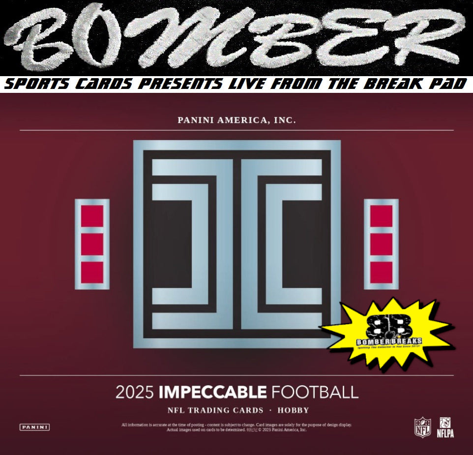 WEDNESDAY - 2025 Panini Impeccable Football Hobby 3 Box Case Break - Pick Your Team #6 - Live 11/12/25