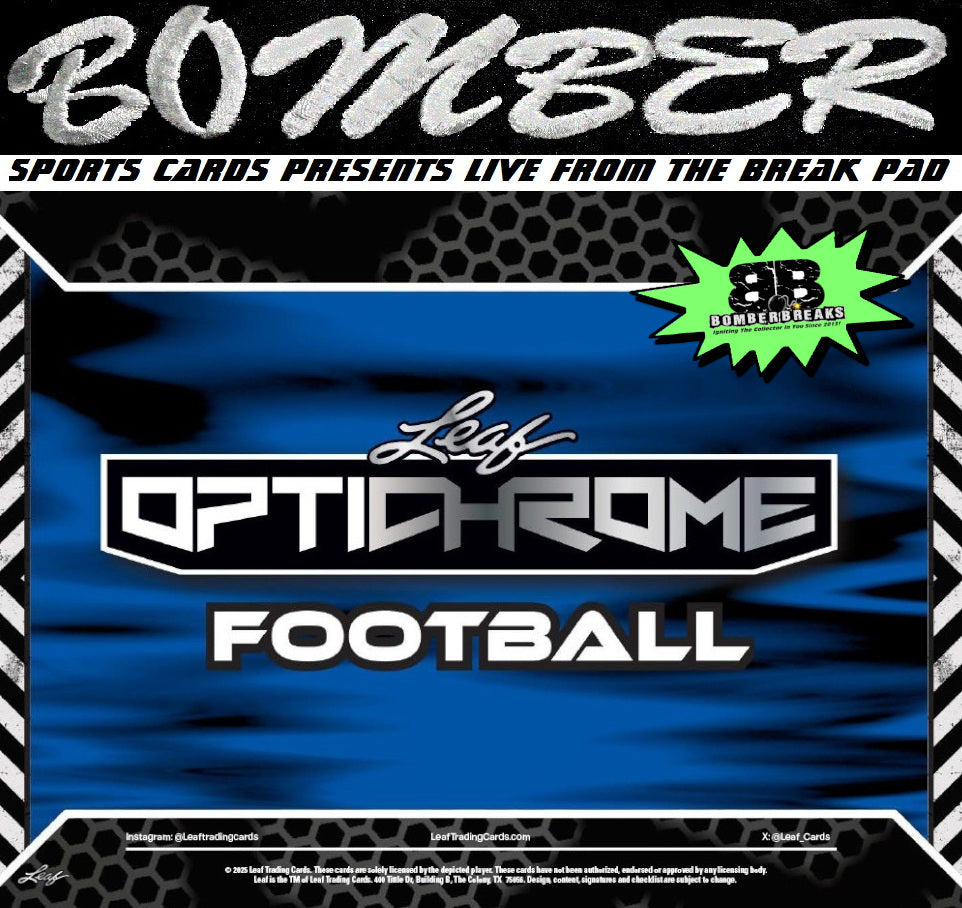 THURSDAY - 2025 Leaf Optichrome Football Hobby 3-Box Break - Random First Letter #4 - Live 10/2/25