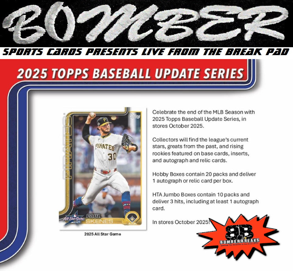 WEDNESDAY - 2025 Topps Update Series Baseball Jumbo 6 Box Case Break - Pick Your Team #3 - Live 11/12/25