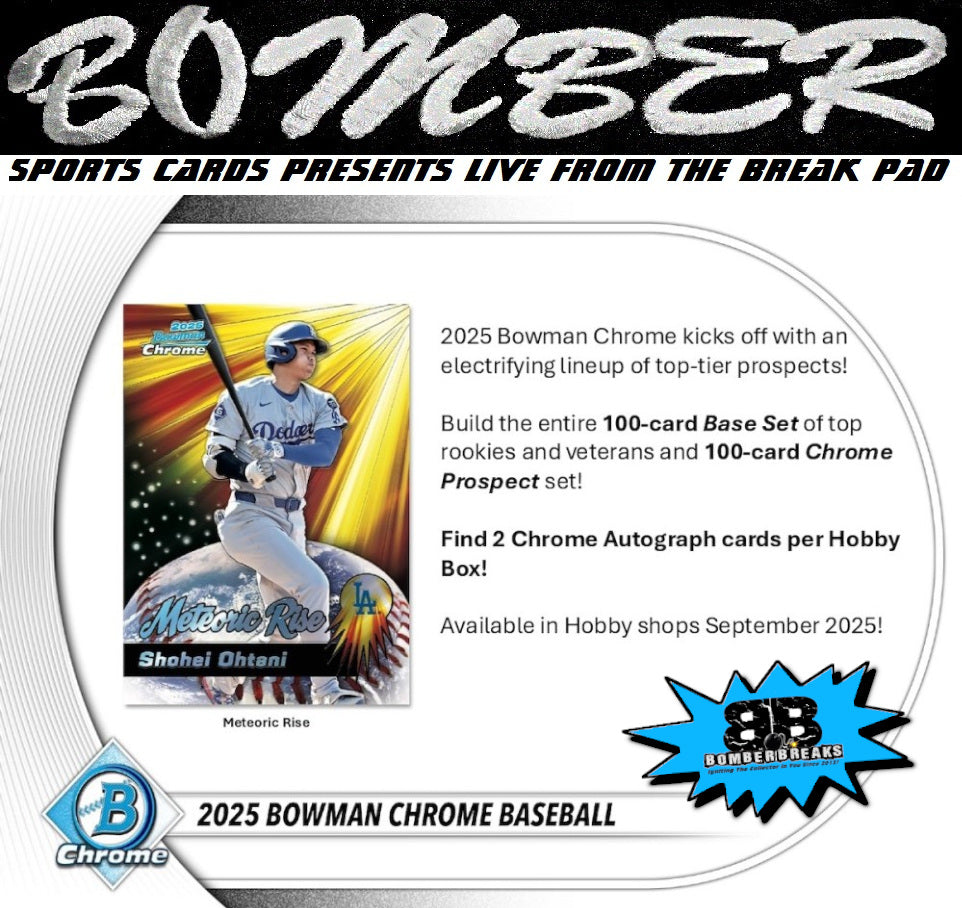 THURSDAY - 2025 Bowman Chrome Baseball Hobby 12 Box Case Break - Pick Your Team #19 - Live 10/2/25
