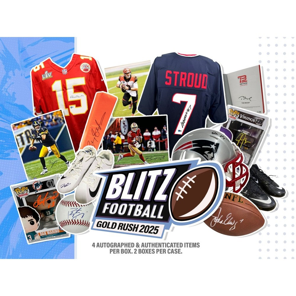 WEDNESDAY - 2025 Gold Rush Autographed Blitz Football Box - Random Team #2 - Live 1/22/25